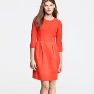 J. CREW Red Orange Teddie Style #47465 Work Office Career Mid Length Dress 12